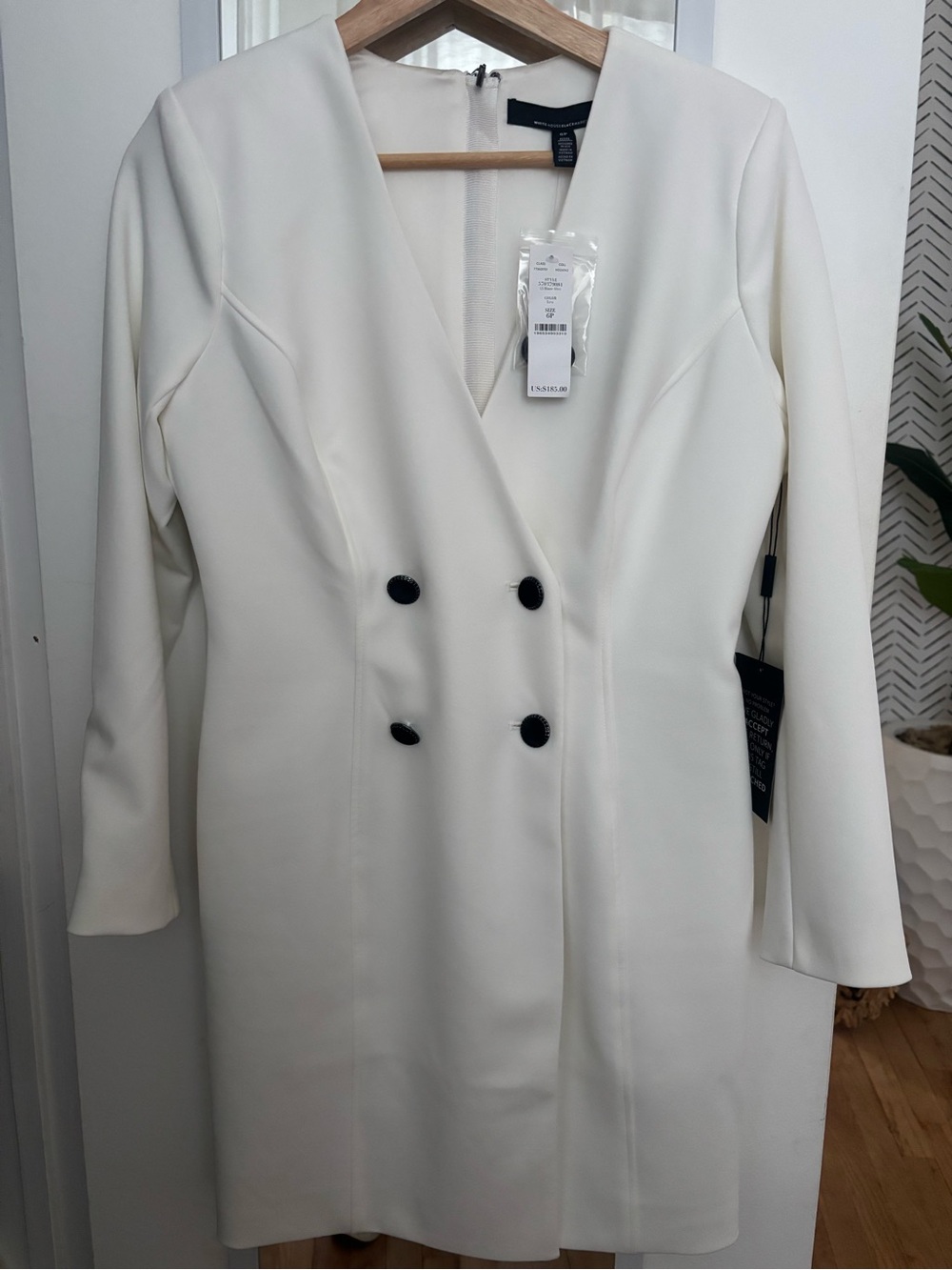 White House Black Market Ivory Double-Breasted Sheath Dress